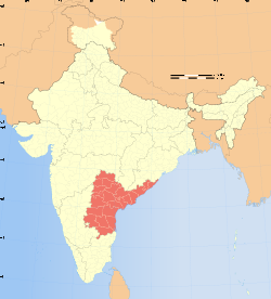 Location of Andhra Pradesh in India