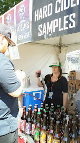 Atlas Cider Co at Bite of Oregon was selling their ciders in bottles as well as by the pint of apricot or as you see here, blackberry cider
