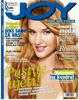 Rosie Huntington-Whiteley, portada de Joy Eslovenia (noviembre 2011)