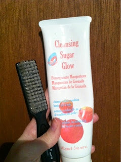 Nail Brush and Pomegranate Cleansing Sugar Glow