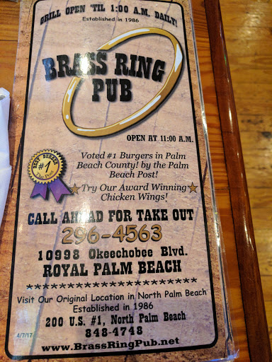 Bar & Grill «Brass Ring Pub Sports Bar & Grille», reviews and photos, 10998 Okeechobee Blvd, West Palm Beach, FL 33411, USA