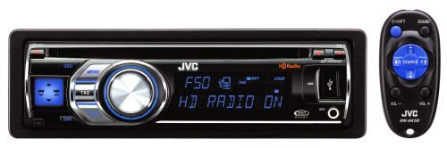  JVC KD-HDR50 30K Color-Illumination Single-DIN HD Radio CD Receiver with Remote Control USB 2.0 for iPod/iPhone