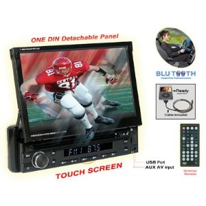  Nitro BMWX-4768 7-Inch Touchscreen Monitor One Din In-Dash DVD CD AM FM USB SD Bluetooth Receiver Fully Motorized, Detachable Front Panel