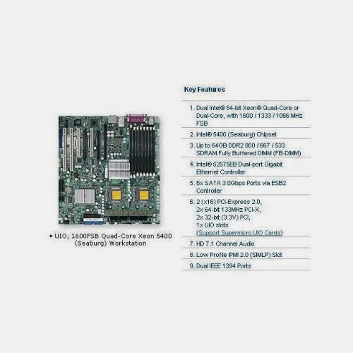  Supermicro X7DWA-N Motherboard - 5400 Mp Xeon LGA771 MAX-64GB Eatx 2PCIE Uio 2PCIX Pci 1600MHZ