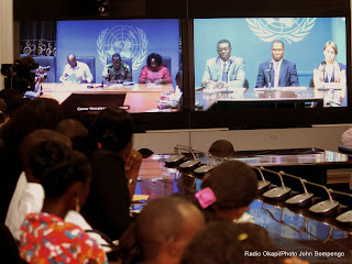 Vidéo conférence de l’Onu du 29/10/2014 à Kinshasa. Radio Okapi/ Ph. Bompengo