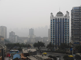 view from top of SML Central Square in Chongqing looking towards the Yangtze River