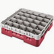  Cambro Camrack 25 Comp Full Size Glass Rack W/ Extender, Cranberry - 25S318416