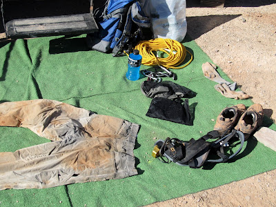 A sign of good times in High Spur--muddy clothes and gear