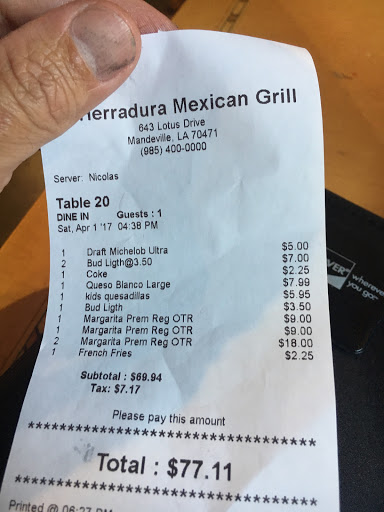 Mexican Restaurant «La Herradura Mexican Grill & Bar», reviews and photos, 643 Lotus Dr N, Mandeville, LA 70471, USA