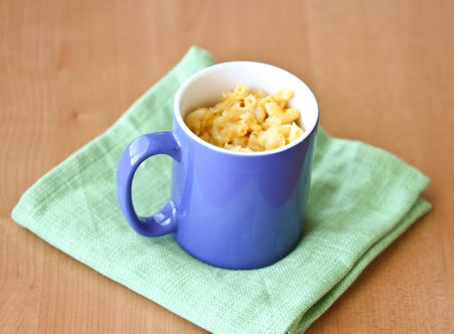 photo of a mug of macaroni and cheese