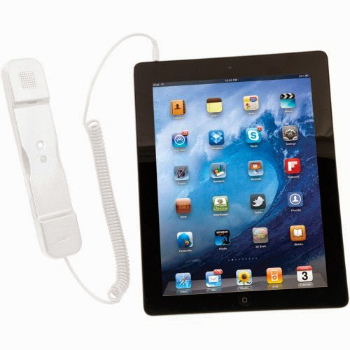  CTA Digital Radiation Safe Telephone Handset for iPad and iPhone, White (PAD-RSTW)