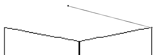Linha superior da caixa criada com a Pen Tool
