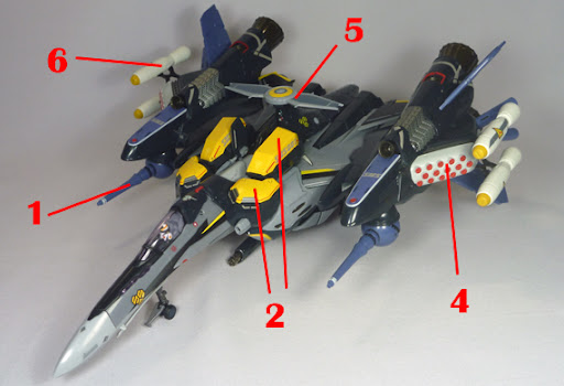Macross Frontier VF-25S Armored Messiah Armament weapon position
