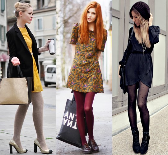 Look vestido com meia-calça como usar vestido no inverno