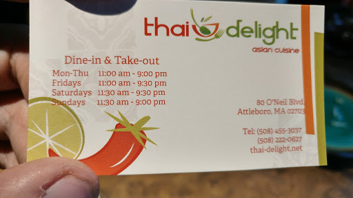 Thai Restaurant «Thai Delight - Asian cuisine», reviews and photos, 80 Oneil Blvd, Attleboro, MA 02703, USA