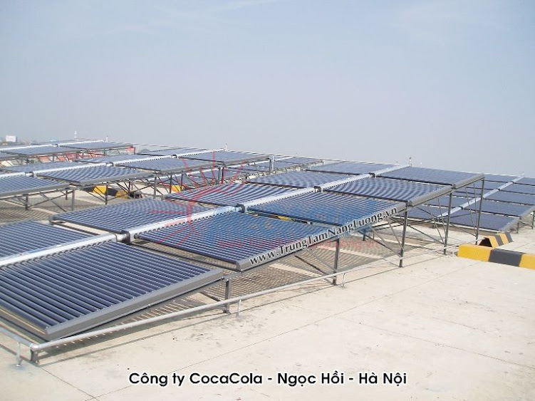 hệ thống máy nước nóng năng lượng mặt trời MEGASUN tại Công ty Cocacola Ngọc Hồi, Hà Nội