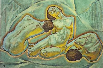 Koloman Moser - Three women squatting, 1914