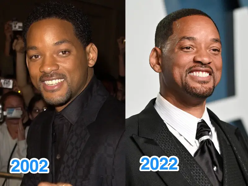 Will Smith looking almost identical in 2002 as he does now in 2022. 
