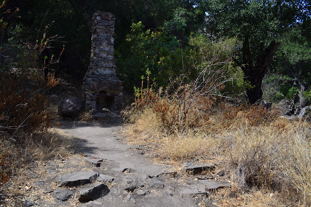 foundation and chimney remains of an old cabin