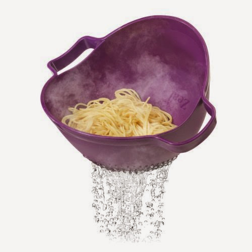  Purple Zeal Kitchen Tilting Spaghetti Pasta Vegetables Fast Drain  &  Serve Colander