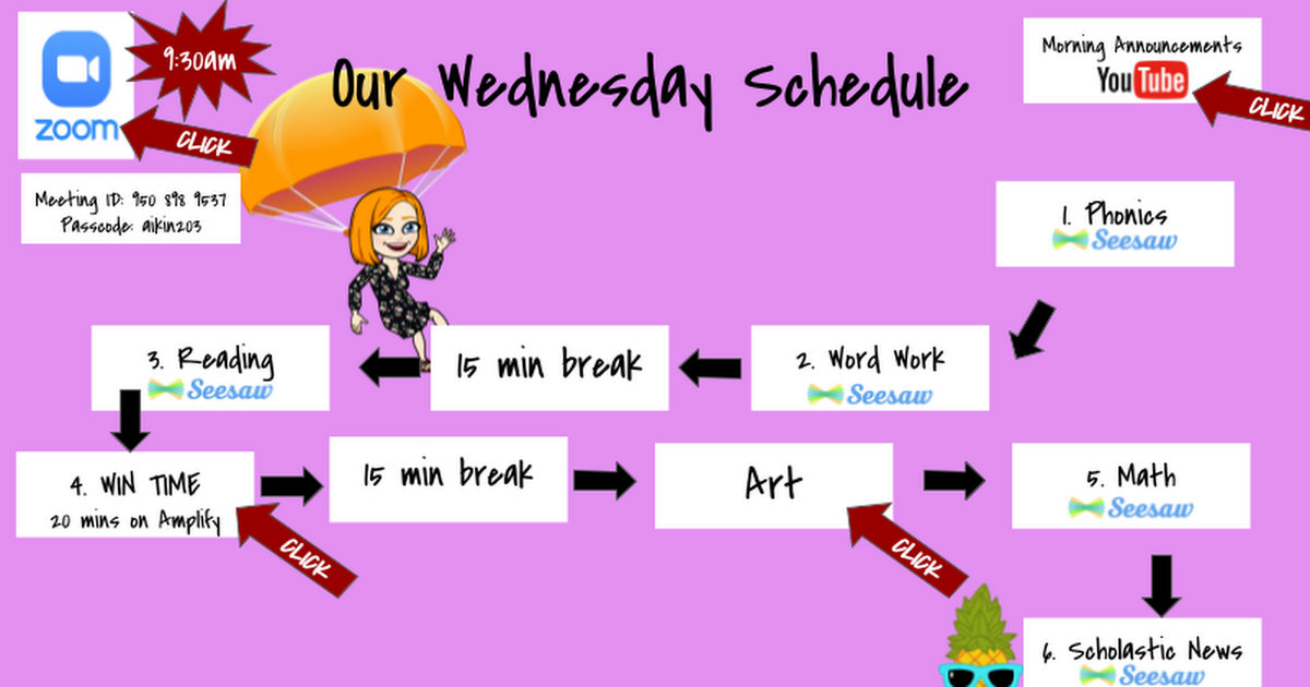 Wednesday Schedule 3/31