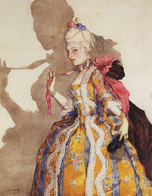 Konstantin Somov - Design of Costume for Awnings T. Karsavina (To Dance to Music by Mozart), 1924