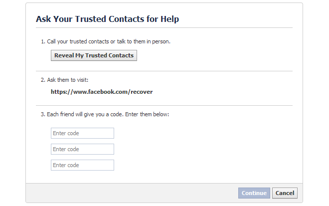 Ask Your Trusted Contacts for Help