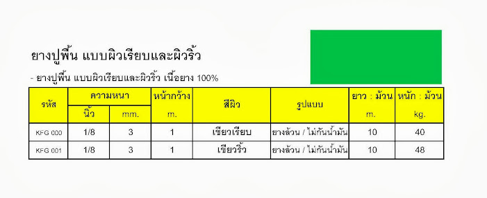 ยางปูพื้นสีเขียว