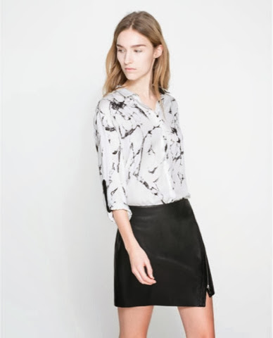 Blonde Butterflies: WISH | Zara marble print blouse