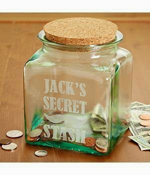  Personalized Secret Stash Glass Treat Jar