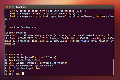 Phoronix Test Suite su Ubuntu