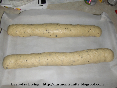 photo of the bread placed on the parchment on the baking sheet