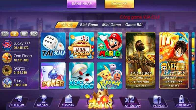 Sản phẩm có mặt tại cổng game Vua Club