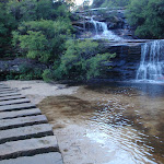 Queen's Cascades and crossing at the top of Wentworth Falls (180879)