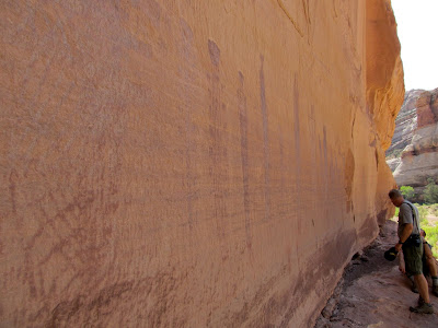 Harvest Scene pictographs, with Richard and Kevin for scale