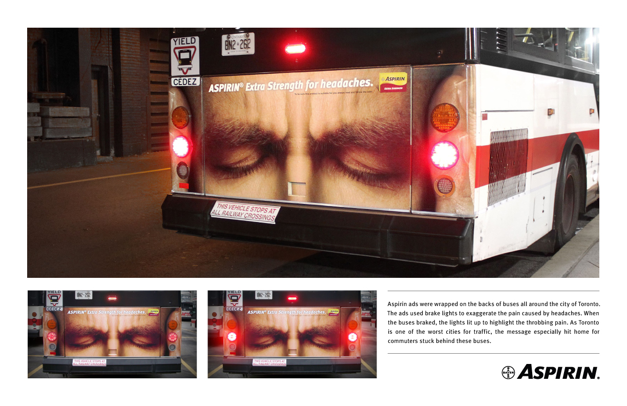 Aspirin Bus Ad "Headache"