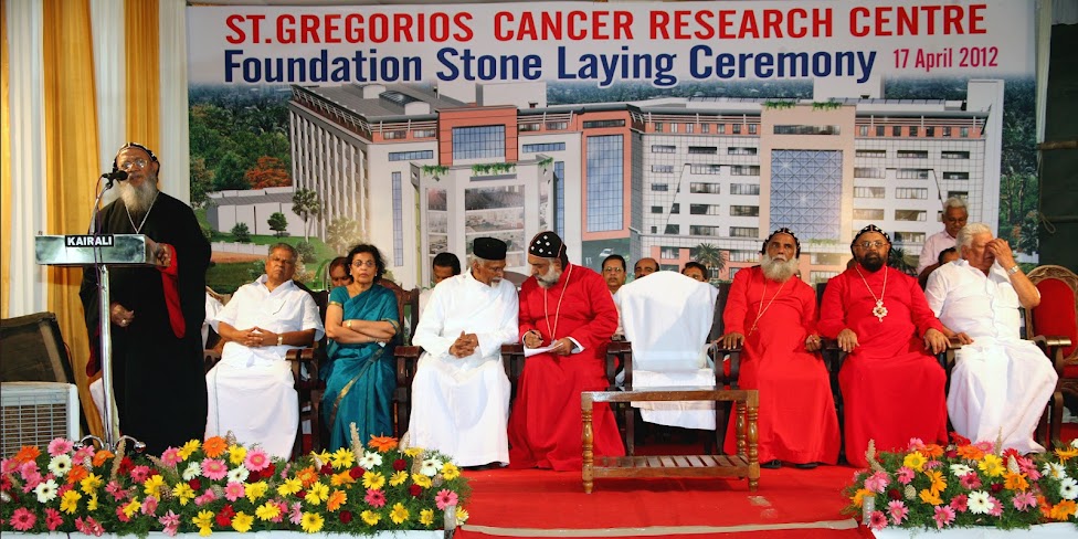 H.B Baseliose Thomas 1st laid the foundation stone for  St.Gregoriose Cancer Research Centre