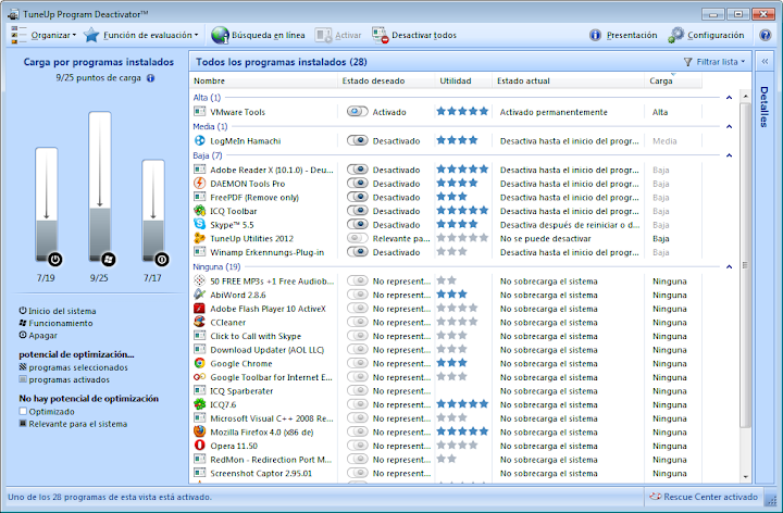 tuneup utilities 2012 - optimización y mantenimiento  del pc