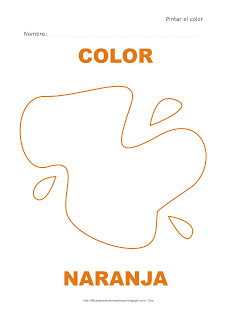 Dibujo para colorear y pintar el color naranja