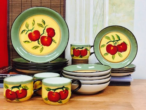  Tuscany Hand Painted Garden Collection Apple on Branch 16pc Dinnerware set , 85316 by ACK