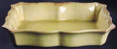  Casafina Impressions-Buttercream (Yellow) Rectangular Baker, Fine China Dinnerware