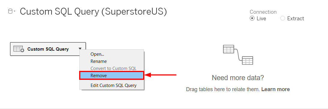 Removing Custom SQL Query