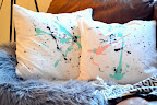 Water color splat cushions
