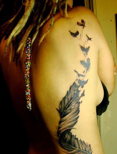 spring and birds tattoos for girls