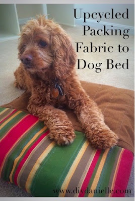 How to upcycle packing fabric into a dog bed.
