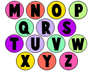 من اغطية الزجاجات لعبة لتعليم الحروف  Printable-alphabet-letters-color-2-300x231