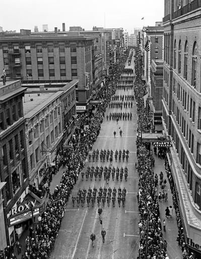 Norfolk's annual Armistice Parade going up Granby Street, November 11, 1940 