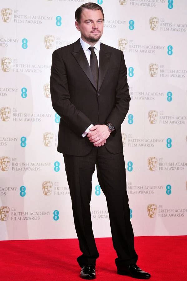 US actor Leonardo DiCaprio poses after presenting an award at the BAFTA British Academy Film Awards at the Royal Opera House in London on February 16, 2014.