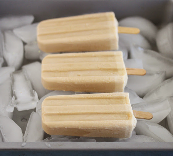 photo of three Biscoff Ice Pops on ice