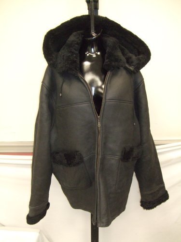 TOSKANA WOMEN'S HOODED SHEARLING COAT SIZE XXL